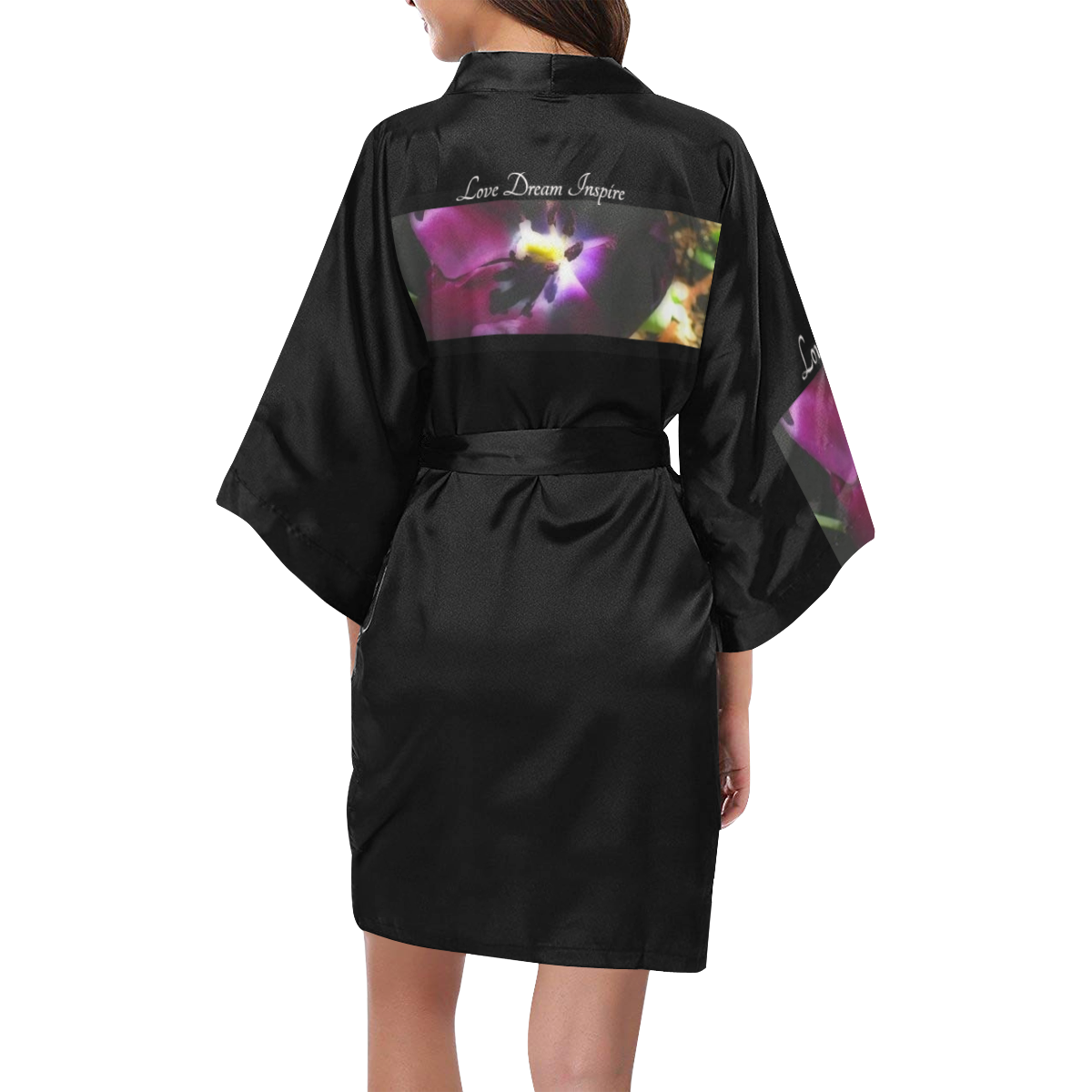 Black: Purple Tulip #LoveDreamInspireCo Kimono Robe