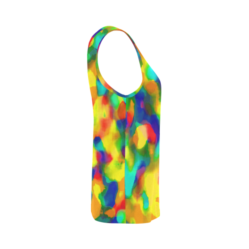 Colorful watercolors texture All Over Print Tank Top for Women (Model T43)