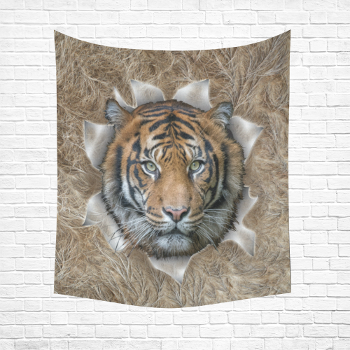 bengal tiger from india Cotton Linen Wall Tapestry 51"x 60"