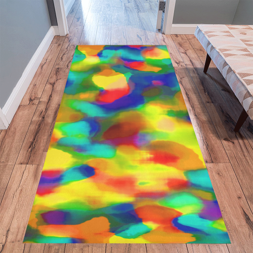 Colorful watercolors texture Area Rug 9'6''x3'3''