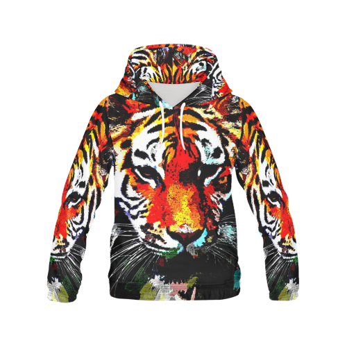 TIGER 12 All Over Print Hoodie for Women (USA Size) (Model H13)