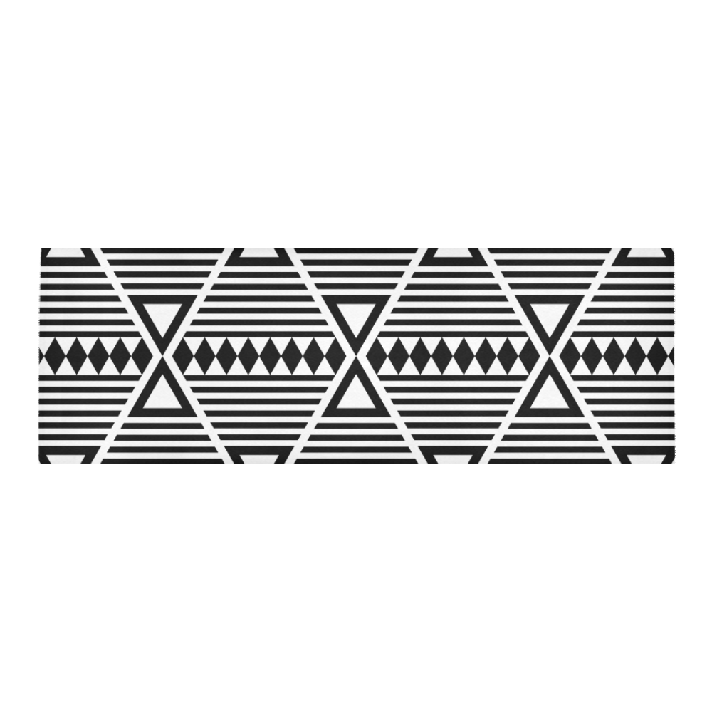 Black Aztec Tribal Area Rug 9'6''x3'3''