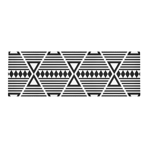 Black Aztec Tribal Area Rug 9'6''x3'3''
