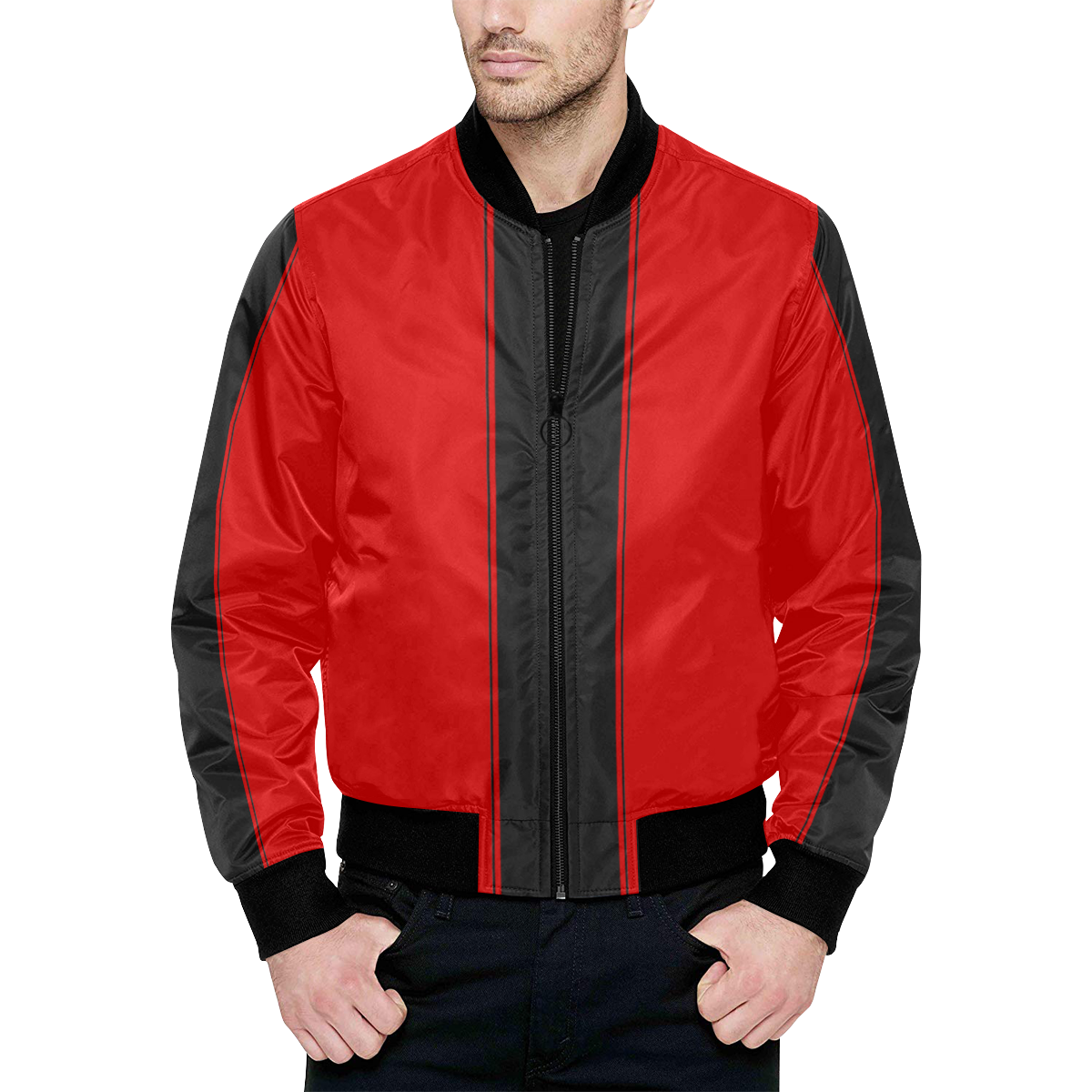 Red and black bomber jacket mens hotsell