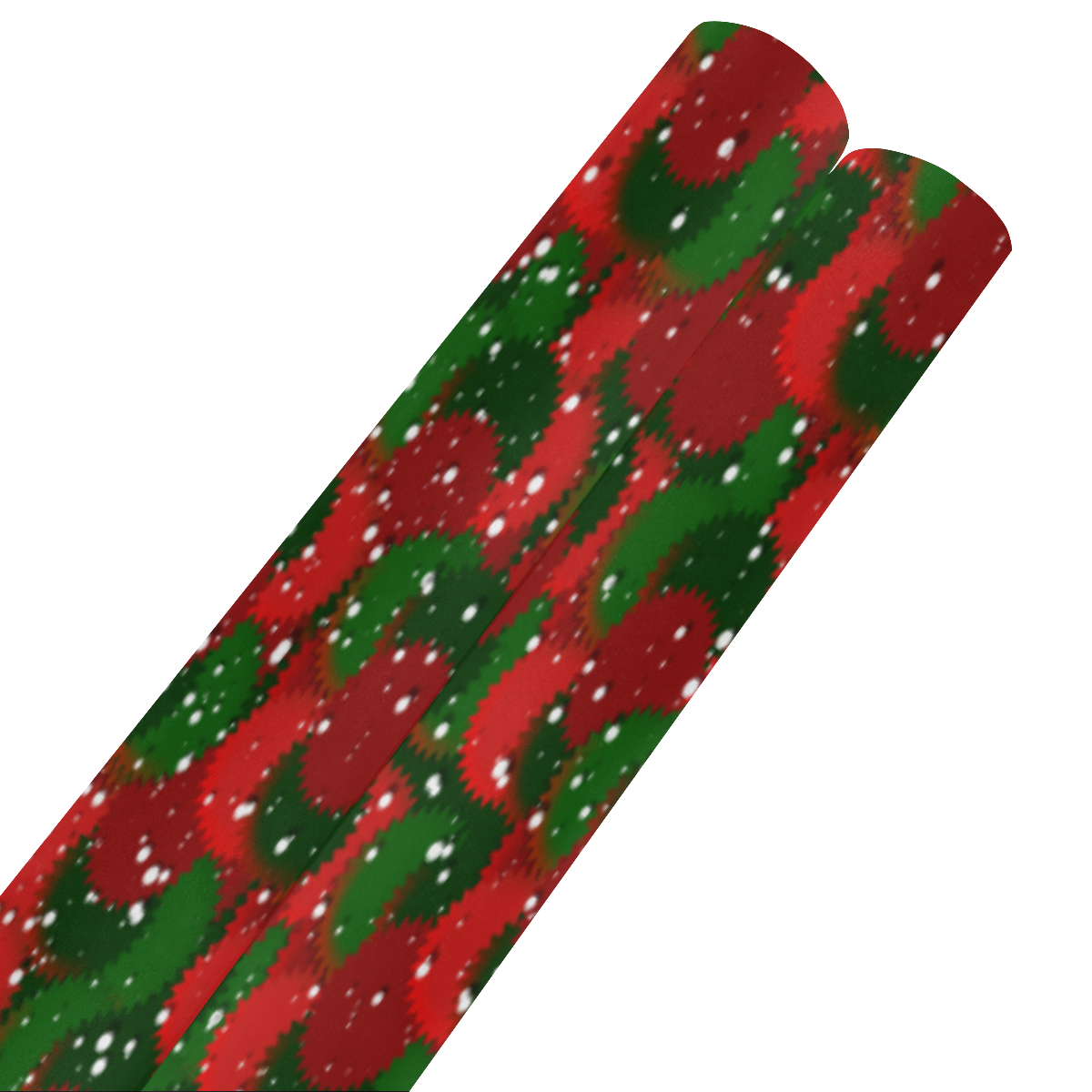 Christmas Snow Red and Green Gift Wrapping Paper 58"x 23" (2 Rolls)