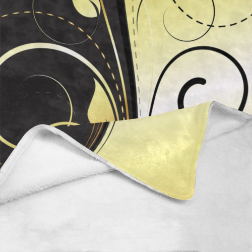 Flourish Swirls Golden Ultra-Soft Micro Fleece Blanket 40"x50"