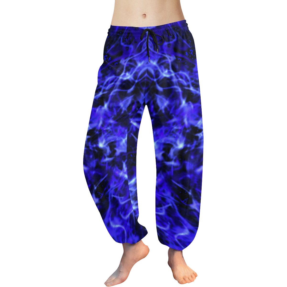 Electric blue Women's All Over Print Harem Pants (Model L18)