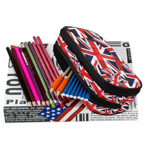 Union Jack British UK Flag Pencil Pouch/Large (Model 1680)