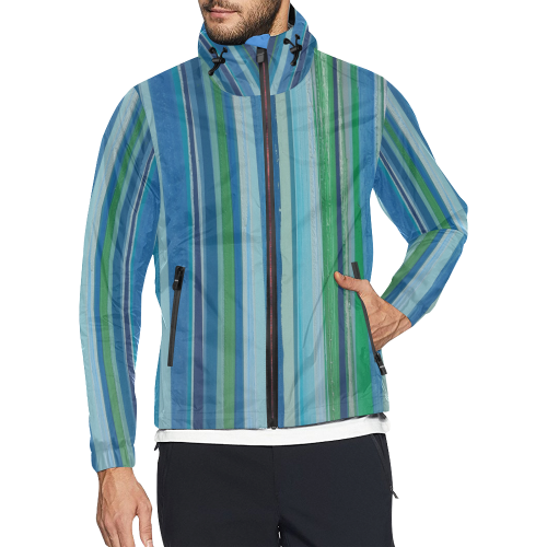 painted stripe Unisex All Over Print Windbreaker (Model H23)