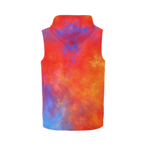 Fire and Ice All Over Print Sleeveless Zip Up Hoodie for Men (Model H16)