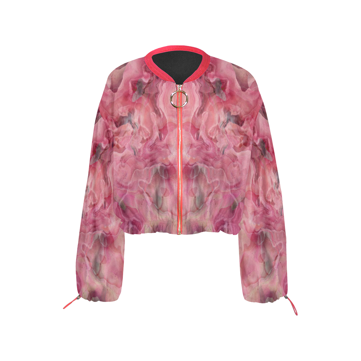 rose abstract 20 Cropped Chiffon Jacket for Women (Model H30)