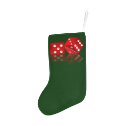 Las Vegas Craps Dice on Green Christmas Stocking (Without Folded Top)