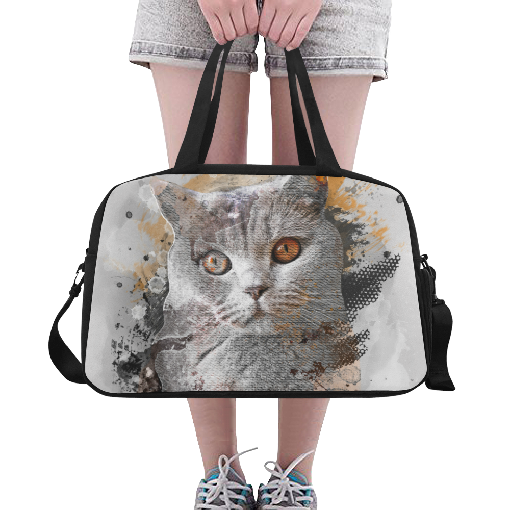 cat kitty art #cat #kitty Fitness Handbag (Model 1671)