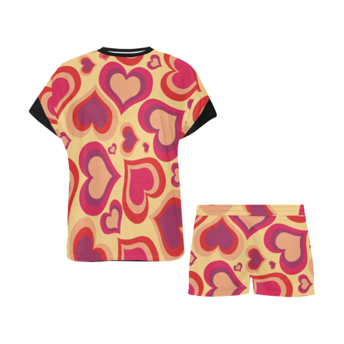 HEARTS GOLD Women's Short Pajama Set