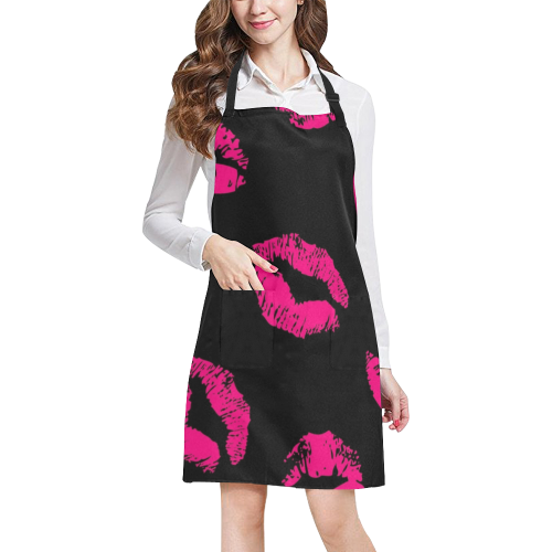 Pink Lips All Over Print Apron