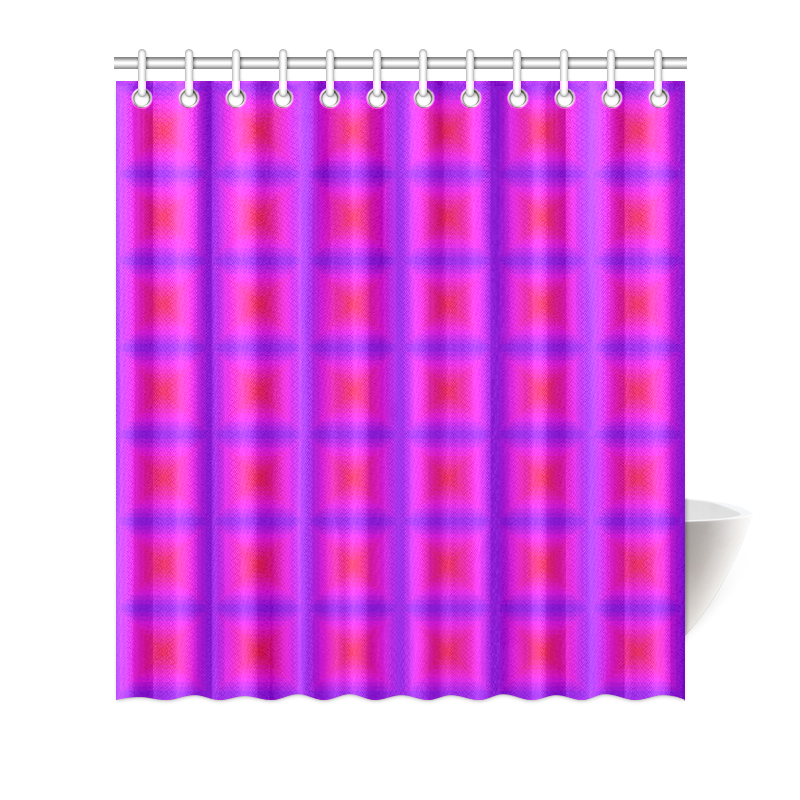 Pink purple multicolored multiple squares Shower Curtain 66"x72"