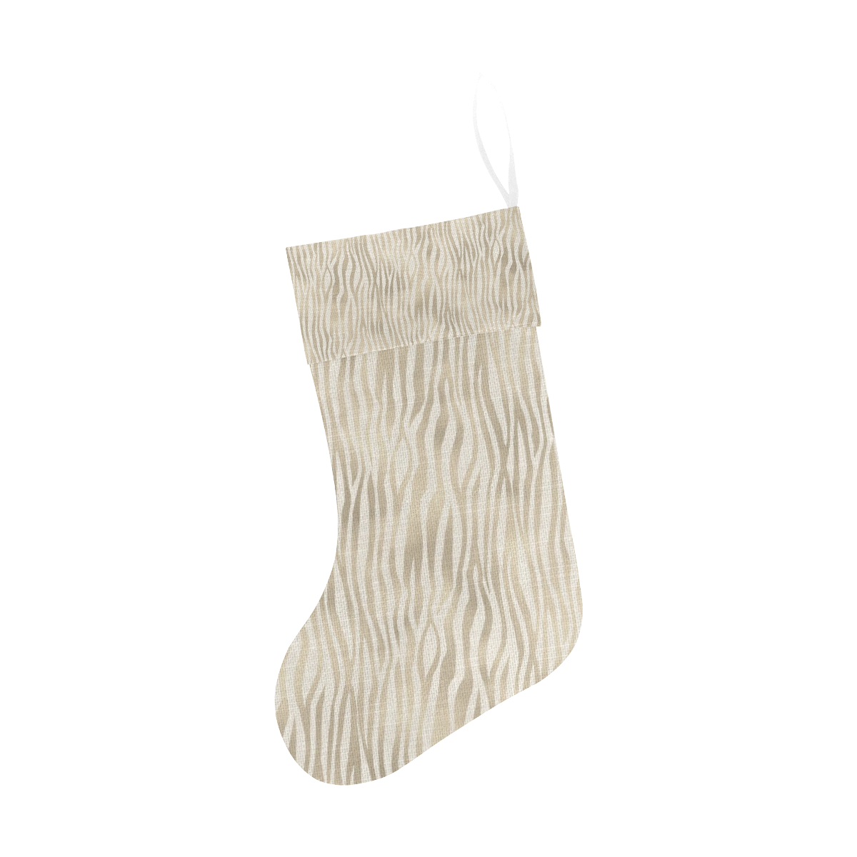 Linen Vertical Tiger Animal Print Christmas Stocking