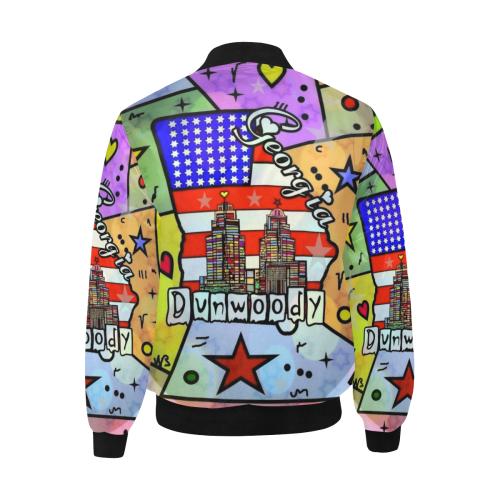 Dunwoody by Nico Bielow All Over Print Quilted Bomber Jacket for Men (Model H33)