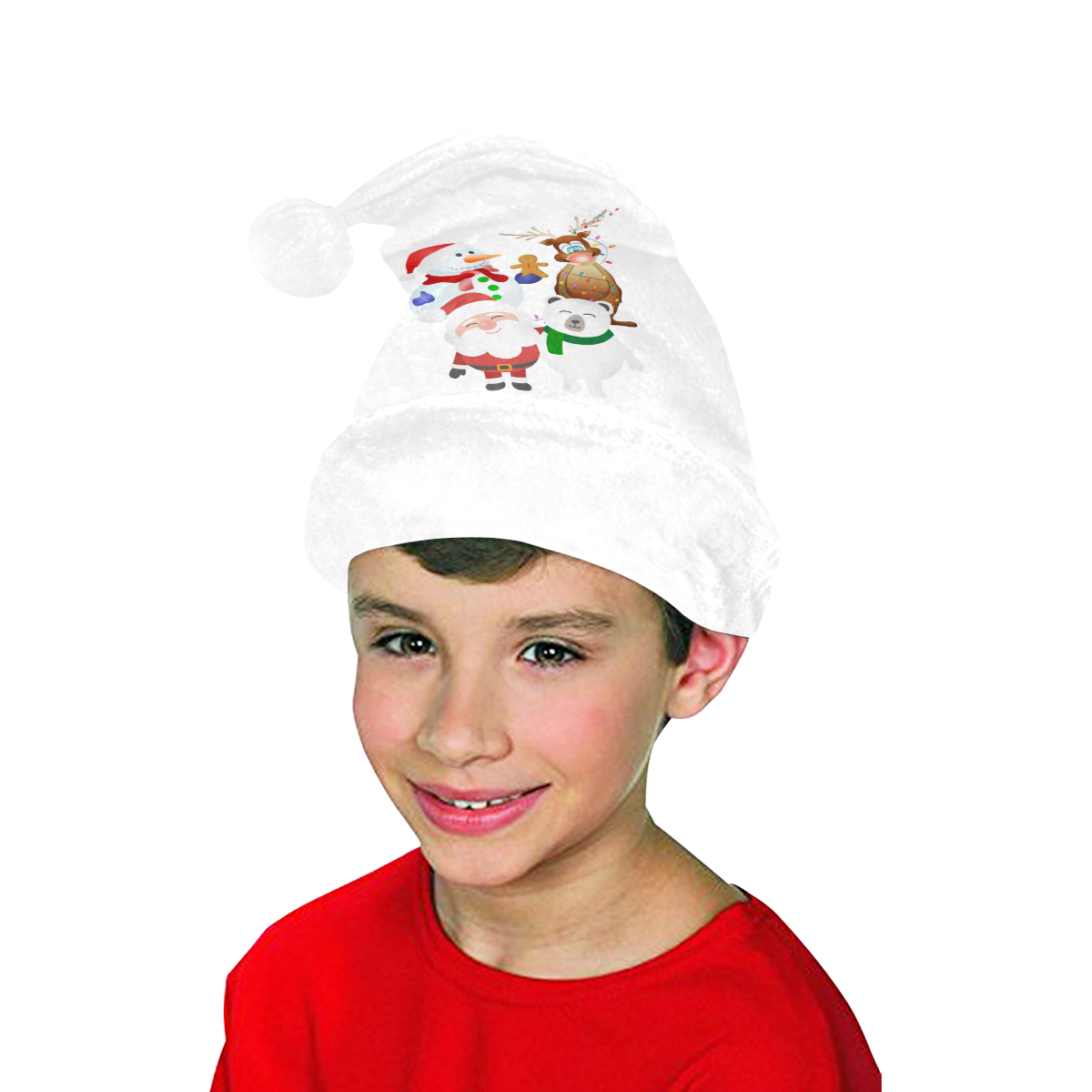 Christmas Gingerbread, Snowman, Santa Claus White Santa Hat