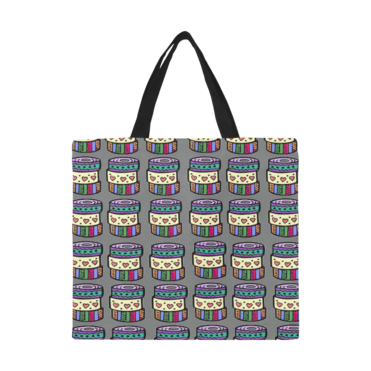 Tape All Over Print Canvas Tote Bag/Large (Model 1699)