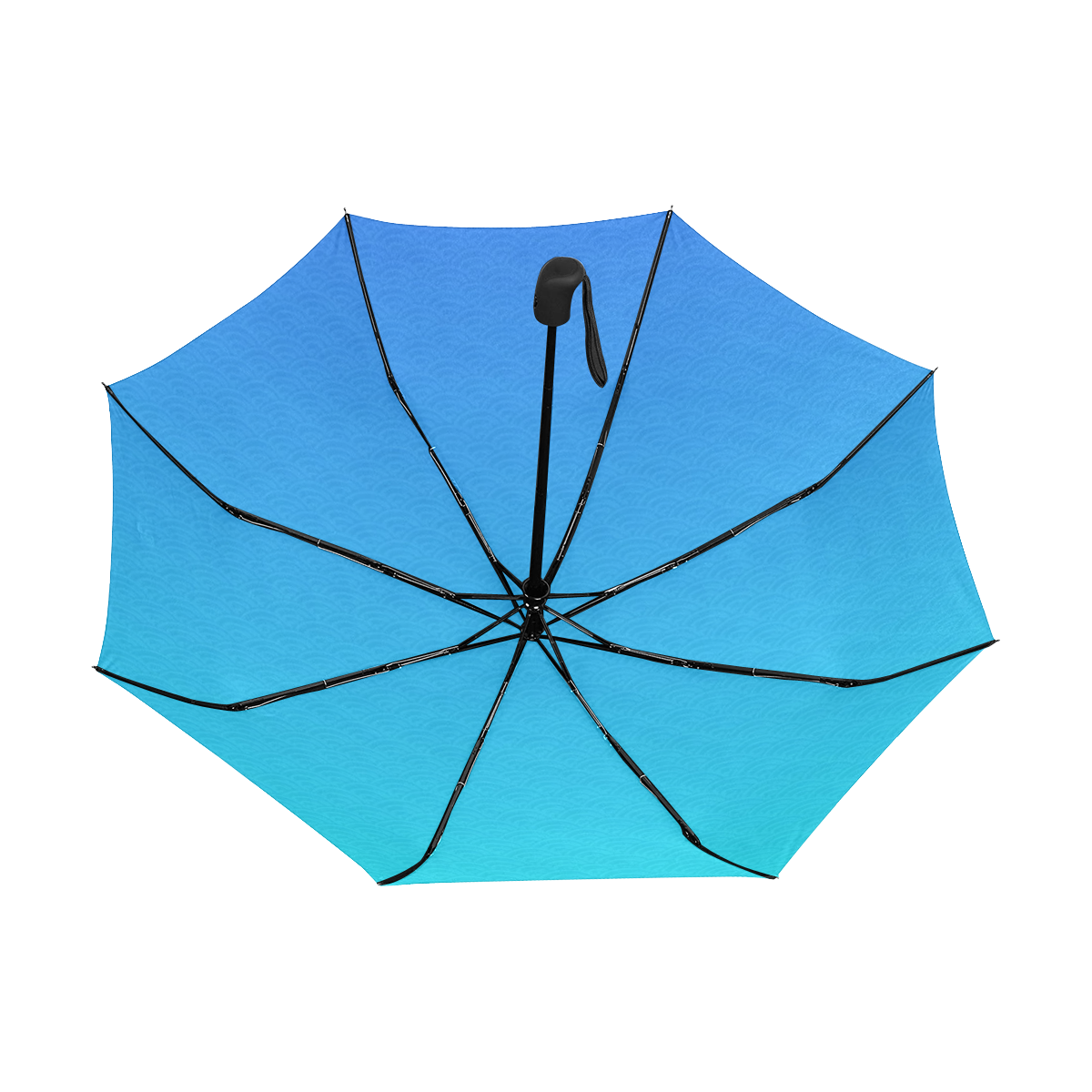 Japanese Blue Waves Anti-UV Auto-Foldable Umbrella (Underside Printing) (U06)