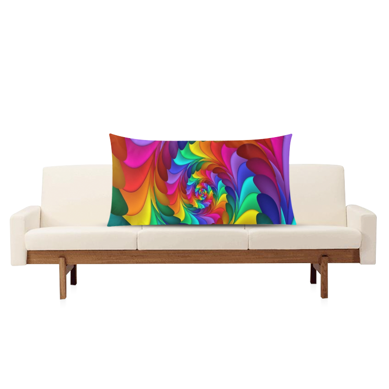 RAINBOW CANDY SWIRL Rectangle Pillow Case 20"x36"(Twin Sides)