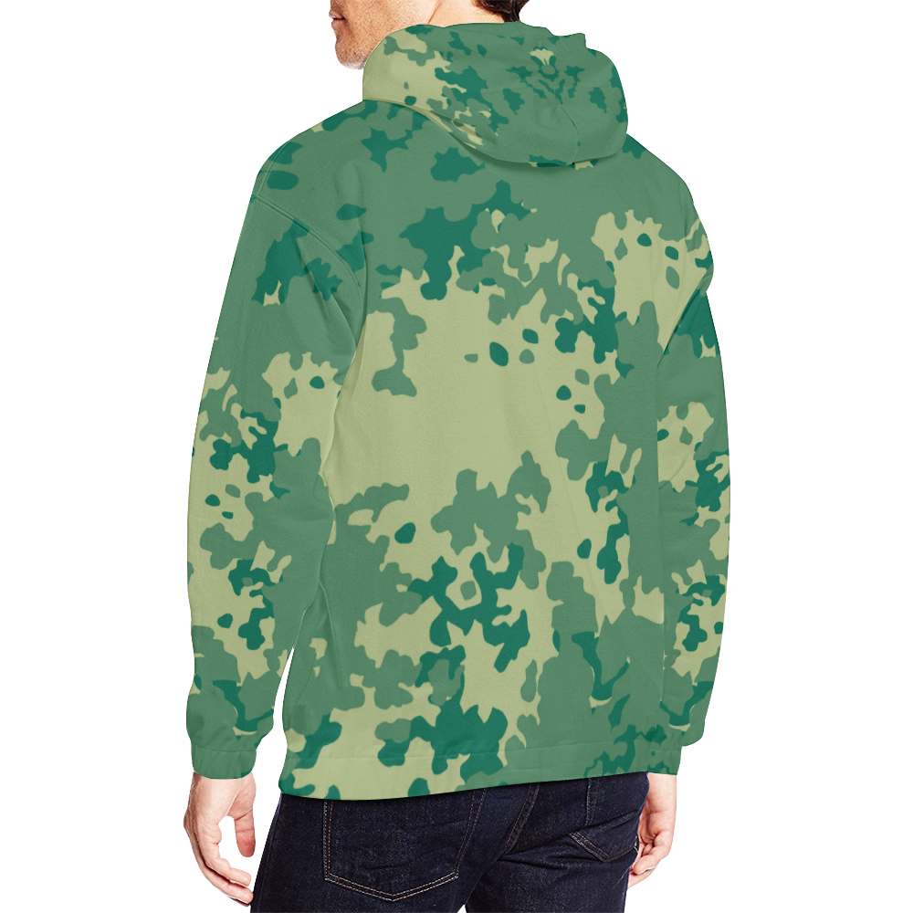 Green Camouflage All Over Print Hoodie for Men (USA Size) (Model H13)