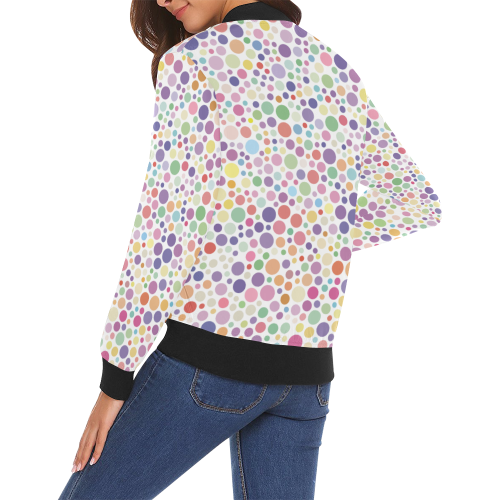 Colorful dot pattern All Over Print Bomber Jacket for Women (Model H19)