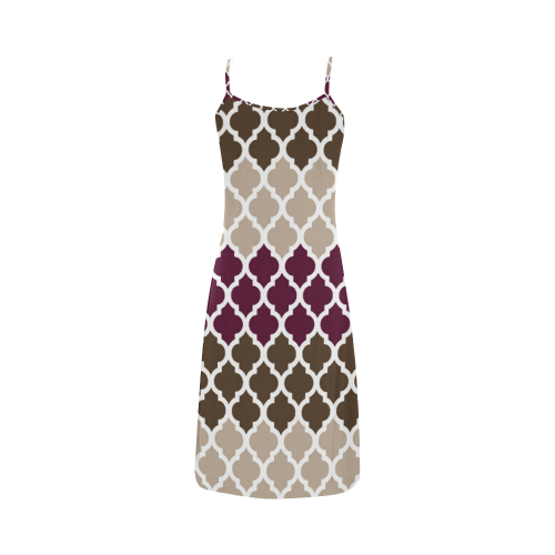 stripe lace pattern Alcestis Slip Dress (Model D05)