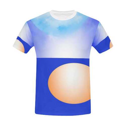 Blue & Orange All Over Print T-Shirt for Men/Large Size (USA Size) Model T40)