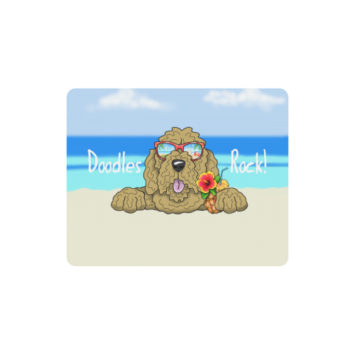Doodle Beach- tan Rectangle Mousepad