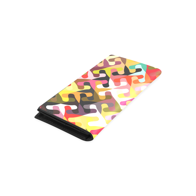 Colorful shapes Women's Leather Wallet (Model 1611)