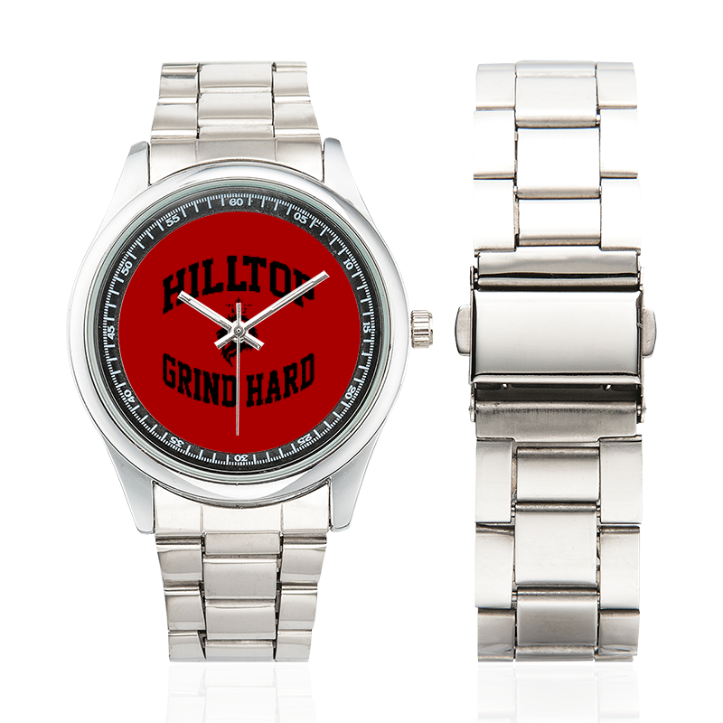 HillTop Grind Hard Red Watch Men's Stainless Steel Watch(Model 104)