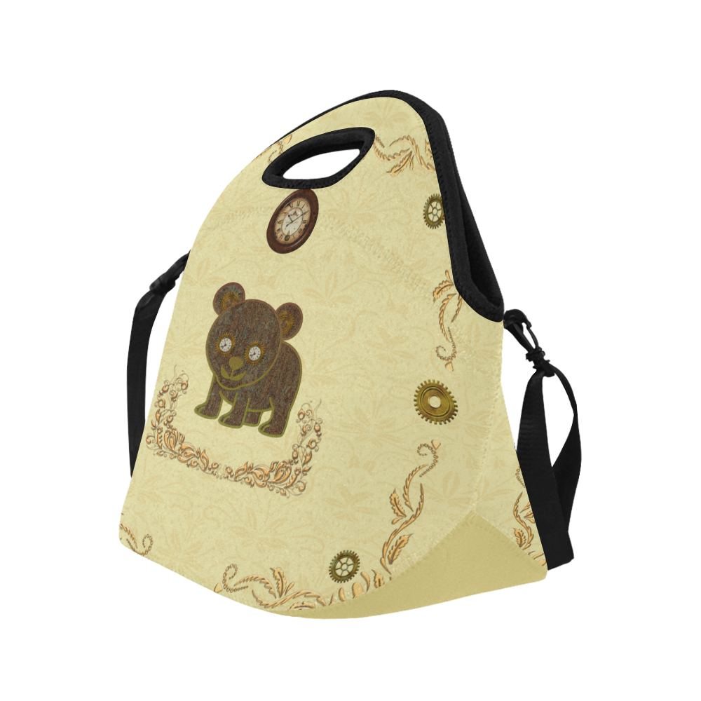 Steampunk Teddybear Neoprene Lunch Bag/Large (Model 1669)