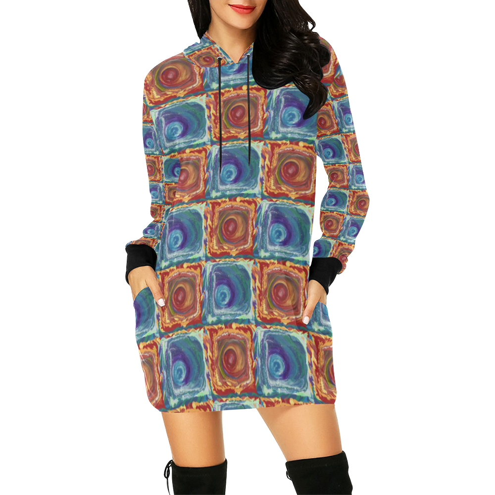 EarthUniverseMix All Over Print Hoodie Mini Dress (Model H27)
