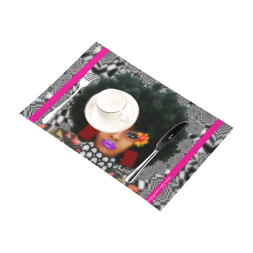 FUEL UP 4pc tab mat hot pink Placemat 12’’ x 18’’ (Set of 4)