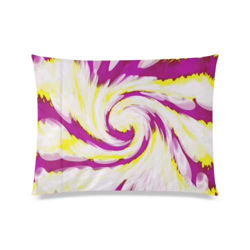 Pink Yellow Tie Dye Swirl Abstract Custom Zippered Pillow Case 20"x26"(Twin Sides)