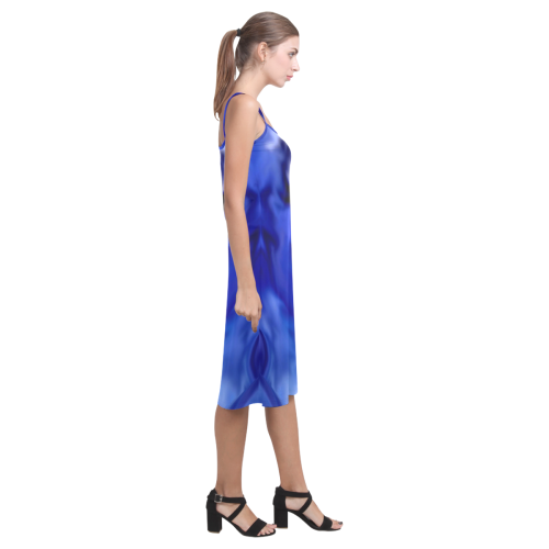 Dark Blue silver waves Alcestis Slip Dress (Model D05)