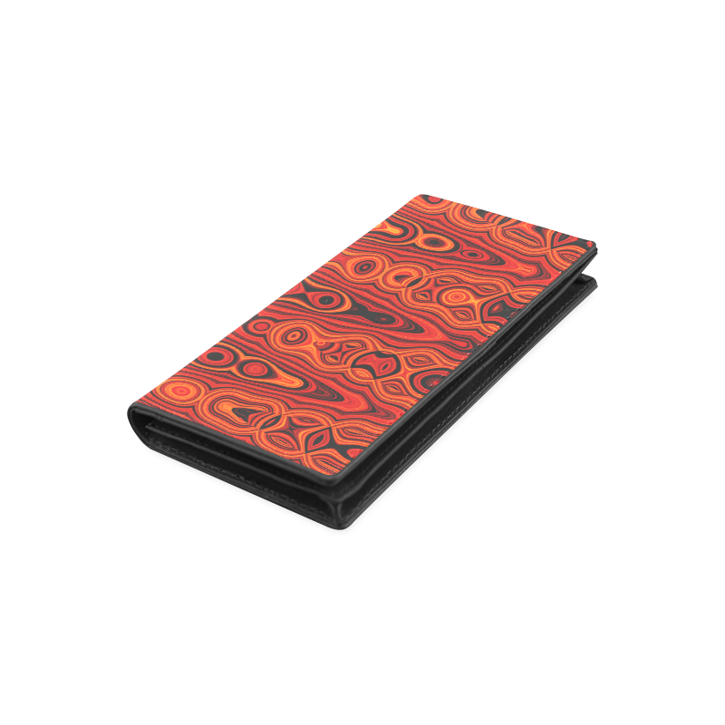 Brown Abstract Pattern Women's Leather Wallet (Model 1611)
