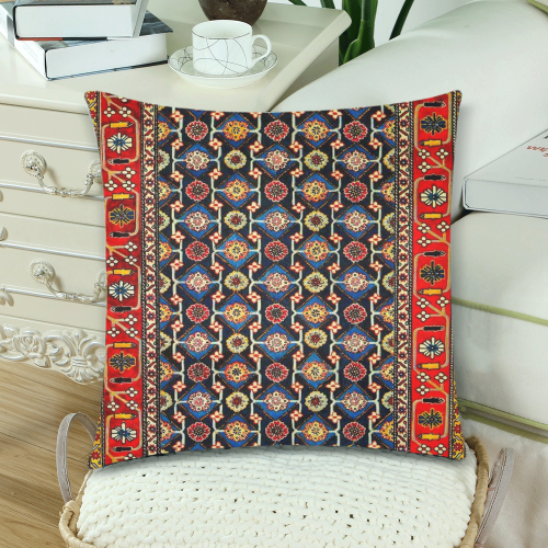 Azerbaijan Pattern 4 Custom Zippered Pillow Cases 18"x 18" (Twin Sides) (Set of 2)