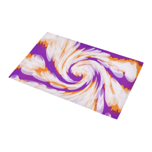 Purple Orange Tie Dye Swirl Abstract Bath Rug 16''x 28''