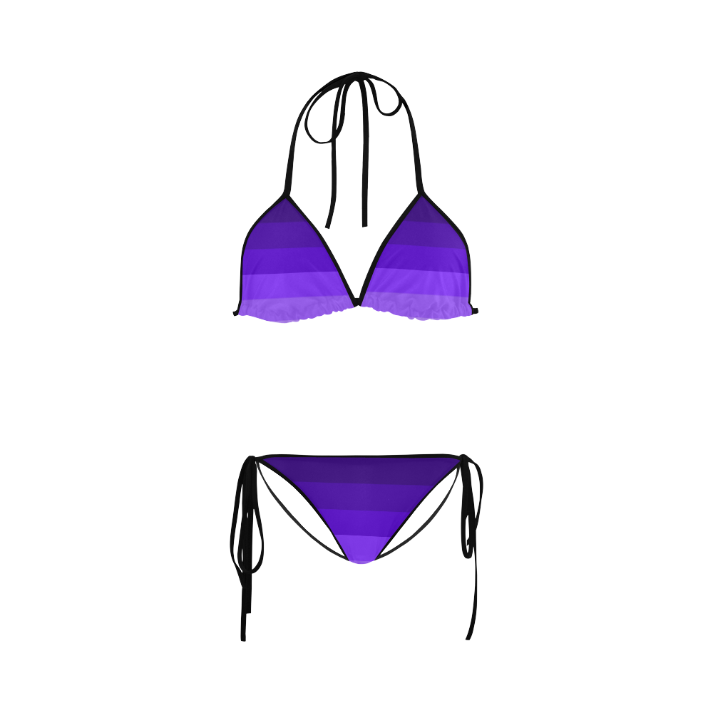 Purple stripes Custom Bikini Swimsuit