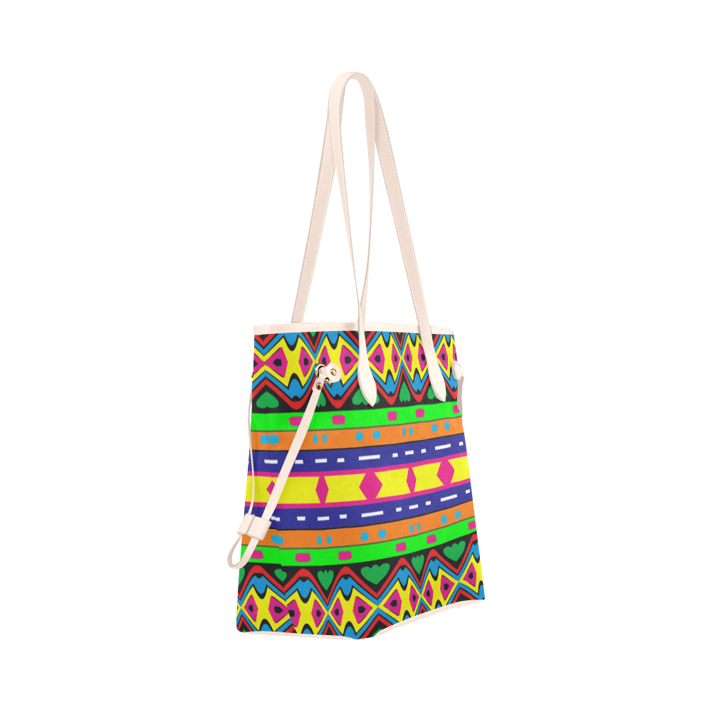 Distorted colorful shapes and stripes Clover Canvas Tote Bag (Model 1661)