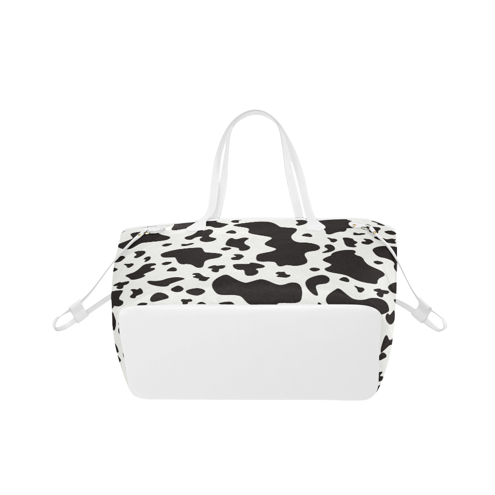 Black and White Pattern Clover Canvas Tote Bag (Model 1661)