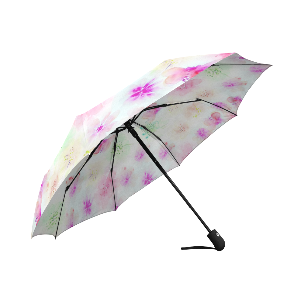 watercolor flowers 4 Auto-Foldable Umbrella (Model U04)