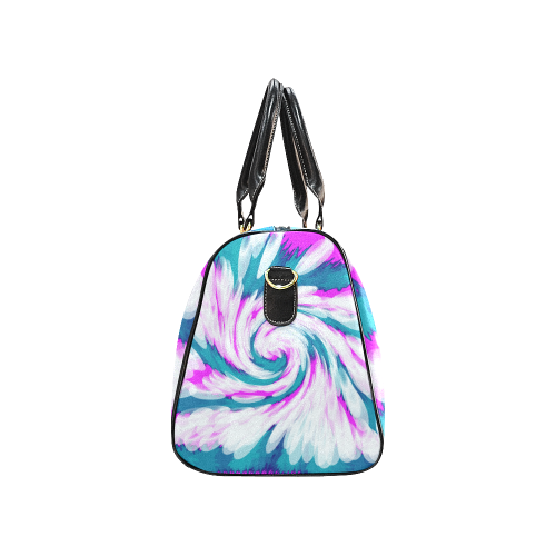 Turquoise Pink Tie Dye Swirl Abstract New Waterproof Travel Bag/Large (Model 1639)