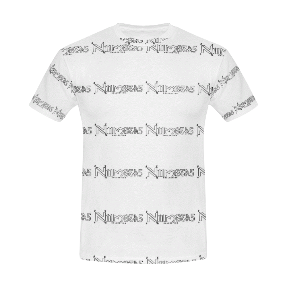 NUMBERS Collection Mini Logos White All Over Print T-Shirt for Men (USA Size) (Model T40)