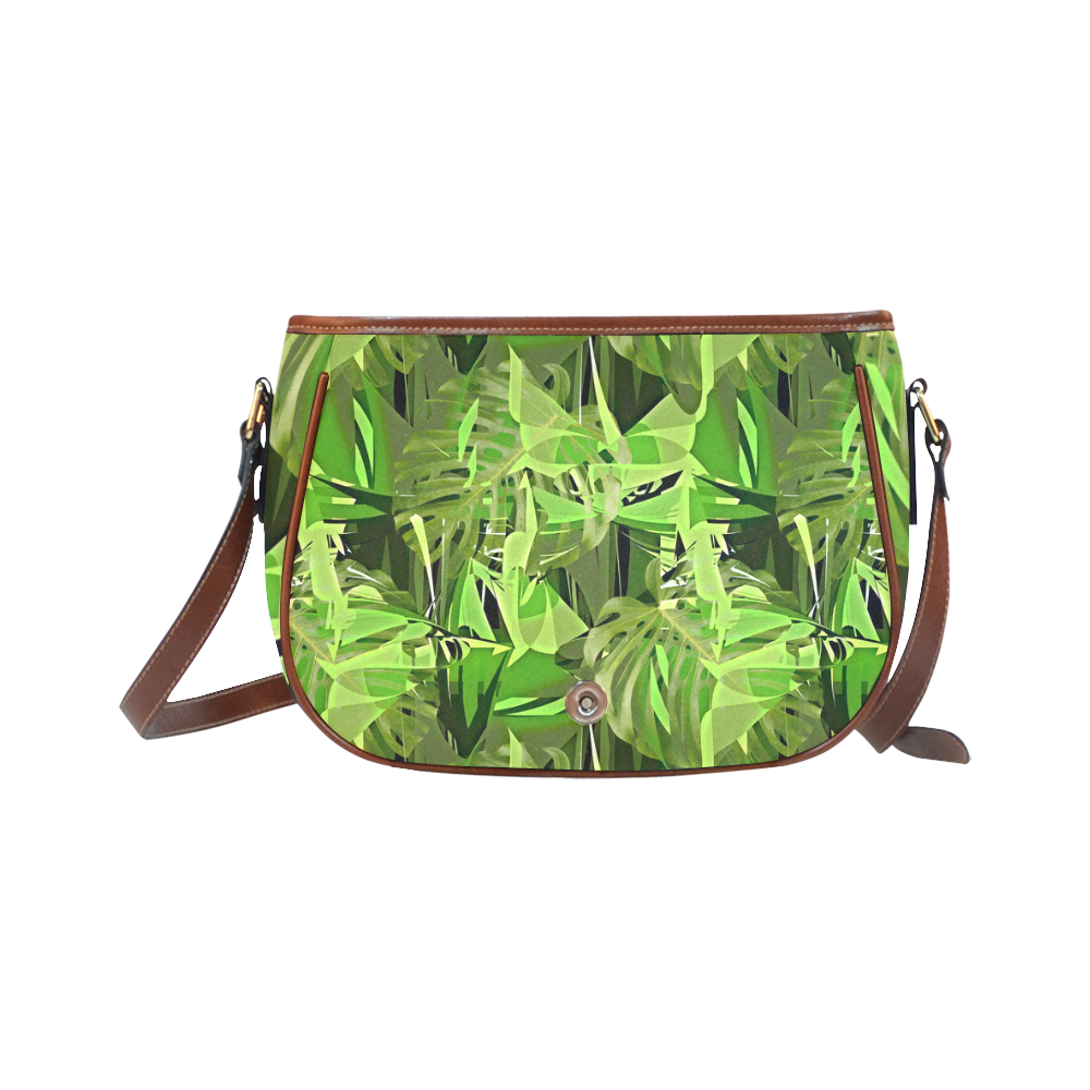 Tropical Jungle Leaves Camouflage Saddle Bag/Small (Model 1649) Full Customization