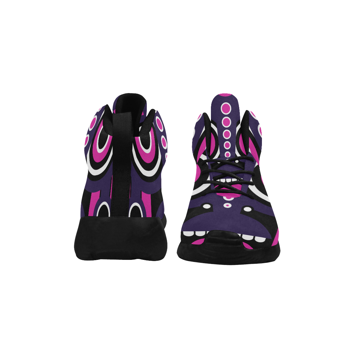 Pink Purple Tiki Tribal Women's Chukka Training Shoes/Large Size (Model 57502)