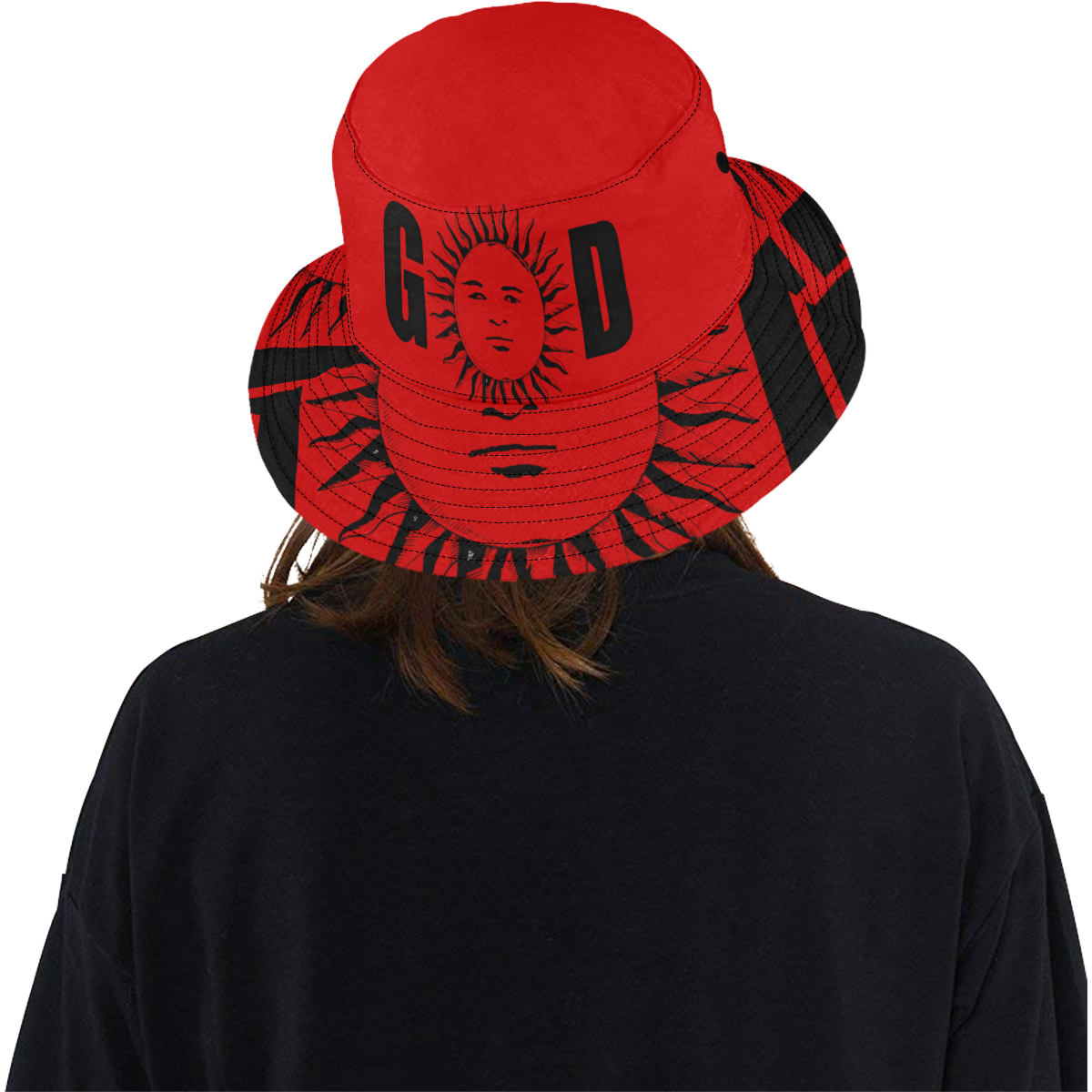 GOD Bucket Hat Red All Over Print Bucket Hat